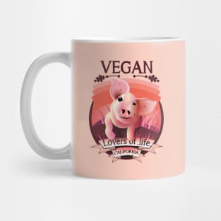 Vegan - Lovers of life. California Vegan (dark lettering) Mug